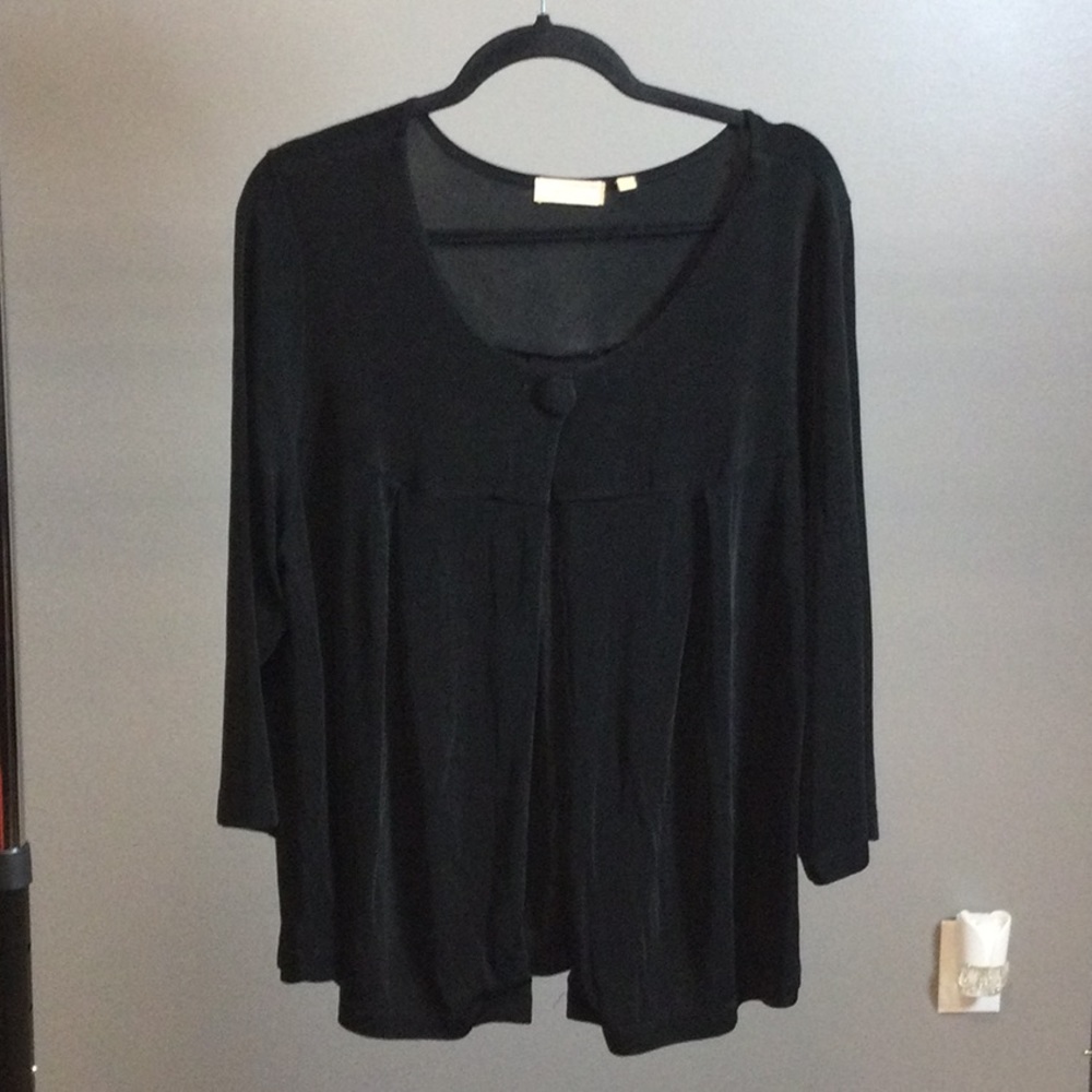 1X Choices Woman black one button slinky jacket